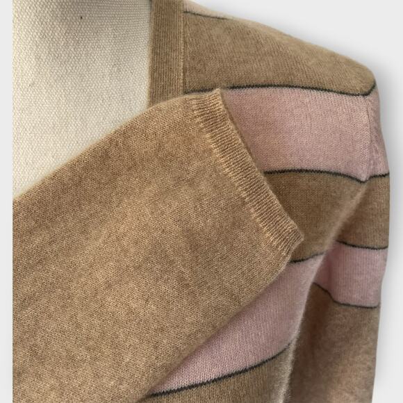 Brunello Cucinelli 100% Cashmere Striped Rugby Cardigan Sweater Size Small - Picture 4 of 12